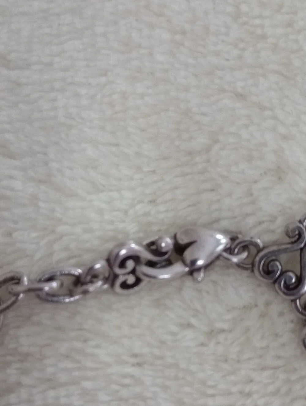 BRIGHTON Silver Heartcharms With Black Teardrops Bracelet - Picture 3 of 6